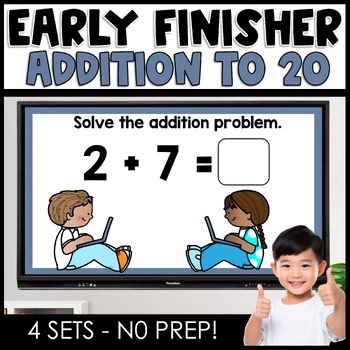 Fast Finisher Addition 10-20 Math Centers 1st Grade No Prep Early Finisher Bins