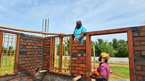 Techniques 0f Teak Wood Door Frame fitting with Brickwork Construction | Village Civil
