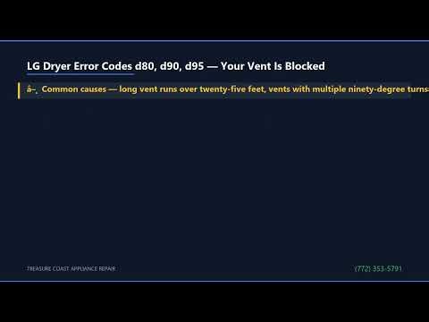 LG Dryer Error Codes d80, d90, d95 — Your Vent Is Blocked (Fix This Now)