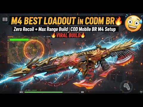 😱 M4 BEST LOADOUT in CODM BR🔥Zero Recoil + Max Range Build | COD Mobile BR M4 Setup | COD Mobile BR