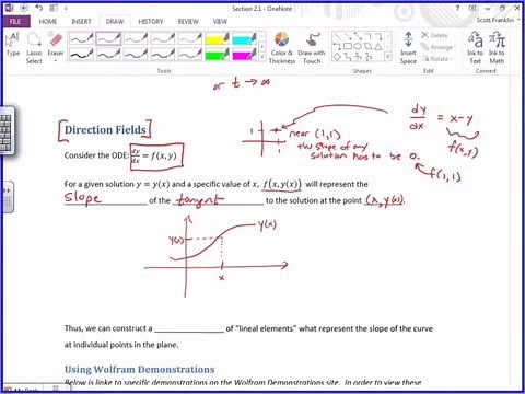 Differential Equations - 2.1 Direction Fields (lecture part 1)