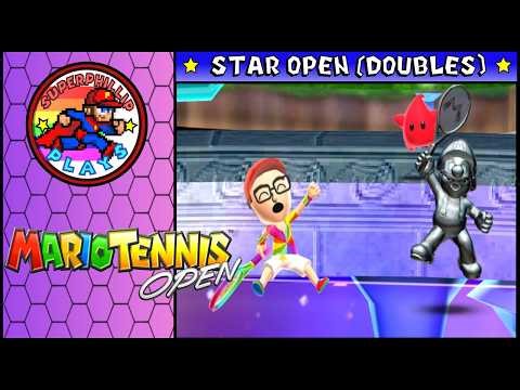 Mario Tennis Open (3DS) Playthrough - Star Open (Doubles) [4K]