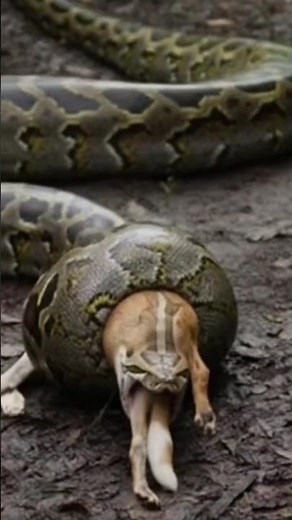 How this large snake swallowed this dog🤯😱