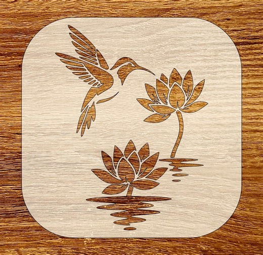 Lotus Hummingbird Stencil, Digital Download, SVG, DXF, Stl, Png, Pdf Files - Etsy