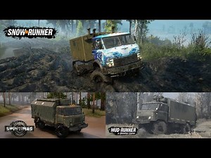 Spintires VS MudRunner VS SnowRunner: B-66/ZIKZ 5368 gameplay comparison | GTX1060 | PC