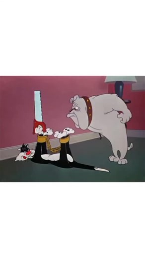 Cartoons on Instagram: "🎬 Stooge for a Mouse (1952) is a Looney Tunes cartoon short about a mouse who manipulates Sylvester the Cat and Mike the Bulldog into fighting each other to get a block of cheese. Directed by Friz Freleng, the plot involves the mouse using a telephone and other tricks to make each of the larger animals believe the other is their enemy. A mouse wants a block of cheese guarded by Sylvester the Cat and his friend Mike the Bulldog. To get the cheese, the mouse uses various g