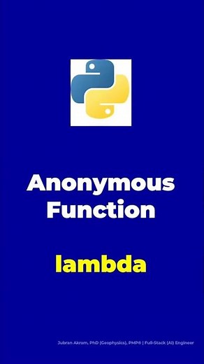 Anonymous (Lambda) Functions #python #pythonprogramming #shorts