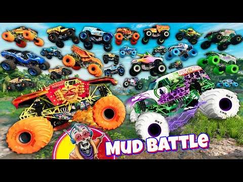 Ultimate Monster Jam Showdown! Grave Digger VS Max D Mud Battle Competition!