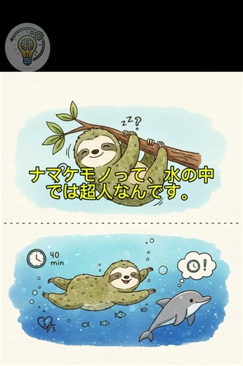 【最短雑学⭐️】イルカより長く潜れる？ナマケモノの意外な特技。 #shorts #動物