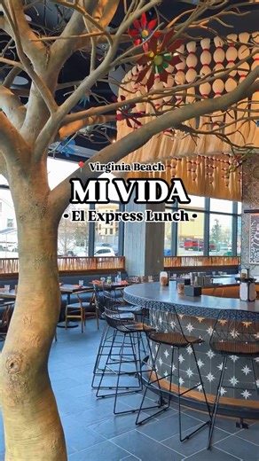 🎉 MI VIDA- EL EXPRESS LUNCH @mividamexico is now open as part of the new Atlantic Park development here in Virginia Beach 🌮🏖️ Their menu features modern Mexican, everything from enchiladas, tacos, and fajitas, to select apps and small plates (including birria & shrimp and crab guacamole 🥑) A great option for locals and visitors alike is the"El Express" Lunch deal, a fast and satisfying midday meal. For $19.99, the meal includes the flavorful Enchilada Suiza and the Taco de Carne. This quick-
