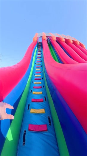 Pov : Climbing On Giant Inflatable Slide !