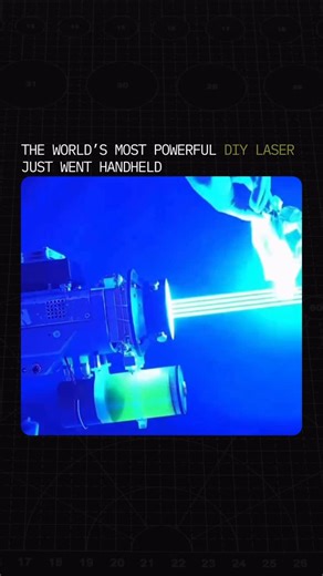 Artificial Intelligence | AI Tips | News on Instagram: "Styropyro just built a 250-watt handheld laser that melts titanium. YouTuber and chemist Drake Anthony, known as Styropyro, says his new device is 50,000 times stronger than a legal 5 mW laser pointer. He showed it cutting through copper, punching holes in titanium, creating synthetic rubies, and even damaging lab-grown diamonds. The laser utilizes a blue diode array housed within a modified radar gun shell, equipped with a cooling system t