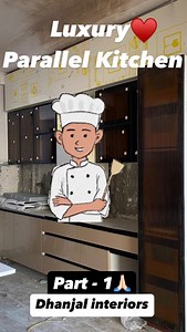 Luxury Parallel Modular kitchen by Dhanjal Interiors In process 🚧 Part - 1 @modularkitchenbydi ✅ www.Dhanjalinterior.in . #modularkitchen #modularkitchendesigns #modularkitchenindia #modularfurniture | Dhanjal Interiors & Architecture