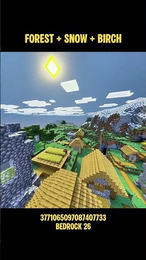 Triple Biome Village Seed 🌲❄️🌳 Minecraft Bedrock 26 #shorts