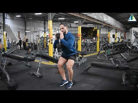 Front squats with dumbbells and elevated heels