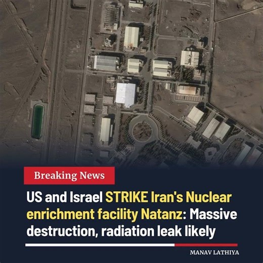 US-Israel strike on Iran’s key nuclear enrichment facility Natanz #Iran #Natanz #Nuclear #US #Israel