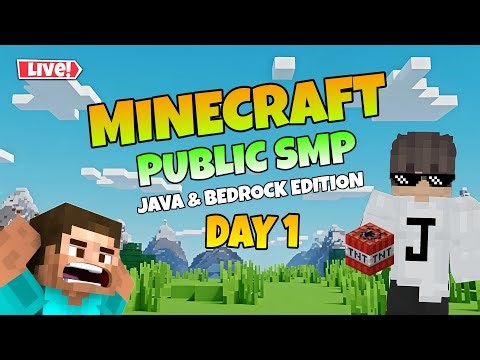 Minecraft Public SMP join Day 1 🔥 java & Bedrock edition #shorts #liveshorts #minecraft