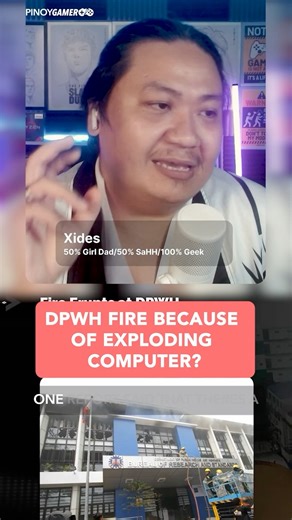 DPWH Fire because of exploding computer? #dpwh #philippines #pinoygamer #podcastph #shorts #shortsph
