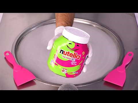 How to Make NUTELLA Ice Cream Rolls | ASMR (no talking)