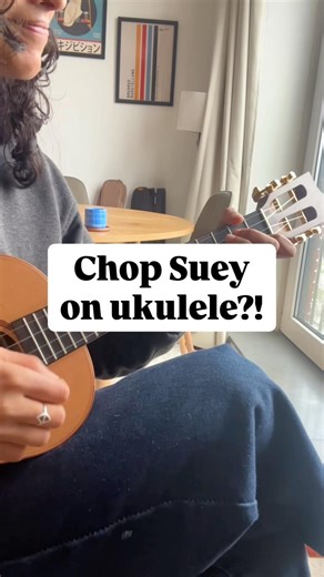 How to play Chop Suey - System Of A Down on Ukulele FAST 🎸 #shorts