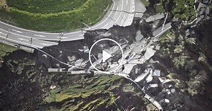 Aerial View of Japan Earthquake