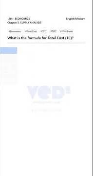 Total Cost Formula Explained | Economics 12th