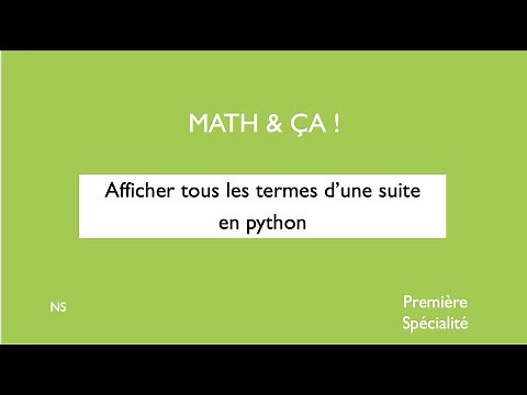Afficher tous les termes d'une suite en python