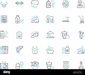Physical fitness linear icons set. Exercise, Workout, Stamina, Cardio, Strength, Agility, Flexibility line vector and concept signs. Endurance,Muscle Stock Vector Image & Art - Alamy