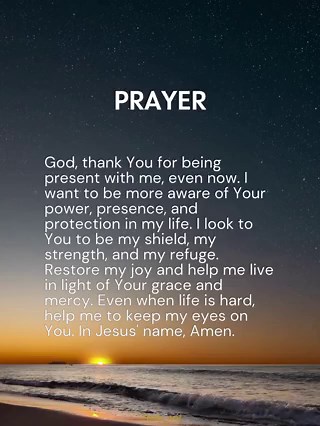 ✨Verse of the day, Psalms 3 to 3.But you, Lord, are a shield around me. My glory, the one who lifts my head high. Our shield and warrior. In the Old Testament, God is often seen as a warrior, always there to shield and protect his people.Psalm chapter 3 paints a picture of God as a shield, offering hope, peace and strength when things get tough.✨Prayer:God, thank you for being present with me. Even now, I want to be more aware of your power, presence and protection in my life. I look to you to b