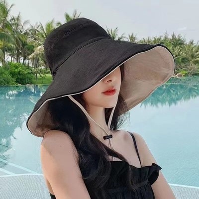 Women Wide Brim Sun Hat UPF50+ UV Protection Foldable Reversible Beach | eBay UK