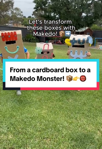 Turn a cardboard box into anything you can imagine with Makedo! 📦✨🙌 We love these monster costumes created with our Deco-Props! Thanks Jackie and co for sharing your fun making session with us ❤️ Shop Makedo tools at the link in our bio 🔗 #mymakedo #cardboardbox #cardboardcrafts #kidstoys #diy