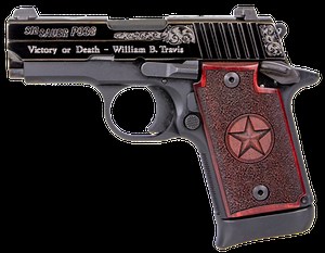 Sig Sauer P938 Texas Engraved Silver 9mm 3" Barrel 7-Rounds