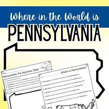 Pennsylvania Map Worksheets - Find and Color Activities