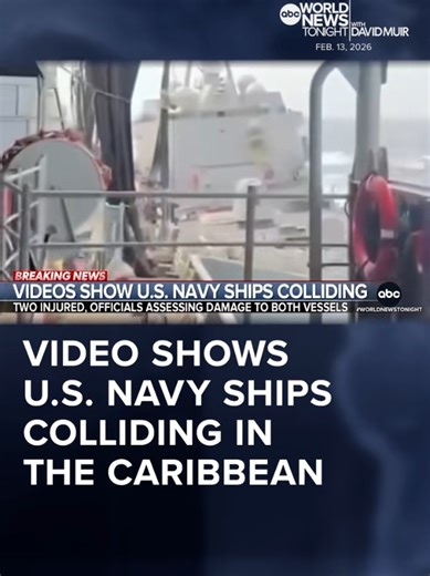 these people will do ANYTHING to create a distraction from all of their horrendous activities and behavior. Dramatic new video shows the moment two U.S. Navy ships, a destroyer and a supply ship, collided in the Caribbean. Two personnel suffered minor injuries, according to U.S. Southern Command. #EpsteinFiles #DonaldTrump #StateControlledMedia #WarShips #navyShip