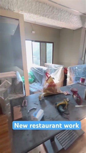 Restaurant design, table and ceiling light #interiordesign