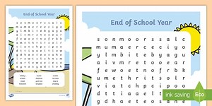 End of School Year Word Search