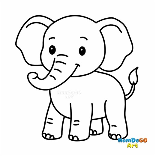 Get ready to draw the cutest elephant! This easy-to-follow, step-by-step tutorial is perfect for absolute beginners and kids! Learn simple shapes and lines to create your own adorable cartoon elephant. Grab your pencil and let's start sketching! ✨🎨 #EasyDrawing #HowToDraw #ElephantDrawing #StepByStep #DrawingTutorial #ArtForBeginners #KidsArt #CartoonElephant #SimpleSketch | Hamdego Art