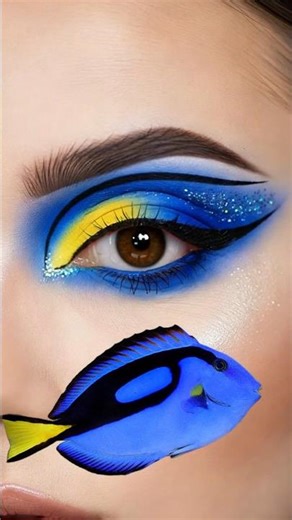 Blue Tang Fish Eyeshadow Look | Animal Inspired Makeup Transformation