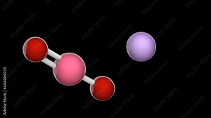 Lithium cobalt oxide (LiCoO2 or CoLiO2) is a chemical compound commonly used in the positive electrodes of lithium-ion batteries. 3D render. Seamless loop. Isolated and rotating on black background.