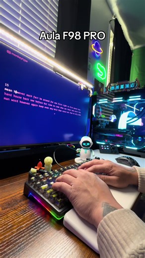 Aula F98 PRO! One of my favorite RGB keyboards with its transparent keycaps! Tactile switches for gaming or typing at the office! Creamy keyboard asmr with no talking. Just sound! Put headphones on for max satisfaction!! #keyboard #mechanicalkeyboard #aula #tiktokshopspringglowup #creatorsearchinsights