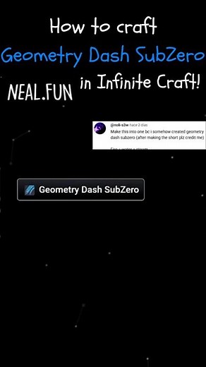 How to craft GEOMETRY DASH SUBZERO in INFINITE CRAFT! | #geometrydash #infinitecraft #gdsubzero #gd