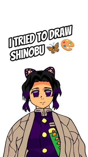 🦋🎨 Drawing Shinobu Kocho | Elegant Demon Slayer: Kimetsu no Yaiba Art #Shorts