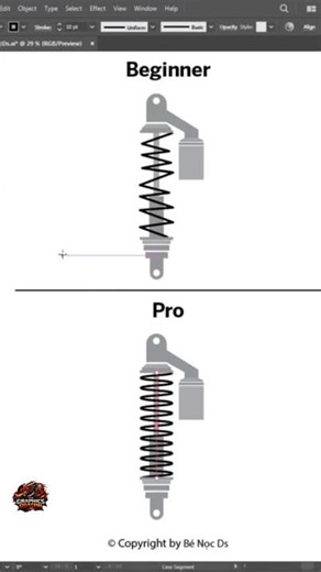 #adobeillustrator #tips #learn how to draw motorcycle shock absorber springs like a PRO Mockup