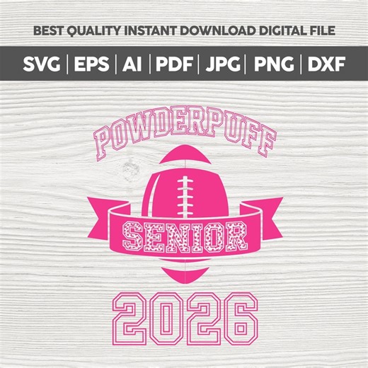 Powderpuff Football PNG Svg,senior 2026 Cheerleader Design,football Player Svg,football Powderpuff,football Season Png,homecoming Week SVG - Etsy