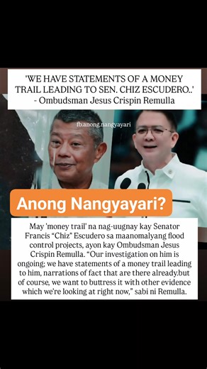 MONEY TRAIL VS. ESCUDERO: Ombudsman, may nakitang money trail na nag-uugnay kay Sen. Chiz Escudero sa flood control projects #FrancisEscudero #JesusCrispinRemulla #AnongNangyayari [national news] | Anong Nangyayari