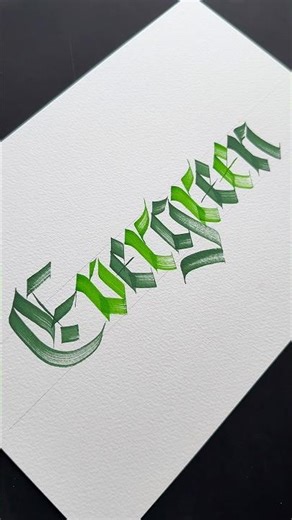 Frakturr Blackletter calligraphy script by using flat brush