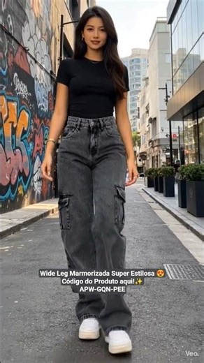 Calça Wide Leg Marmorizada Premium ✨ Estilo Que Chama Atenção!
