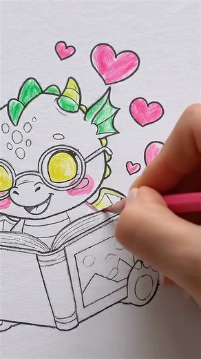 Color Your Own Dragon | Instant Download Printable Coloring Page| #littledragon #printablecoloring