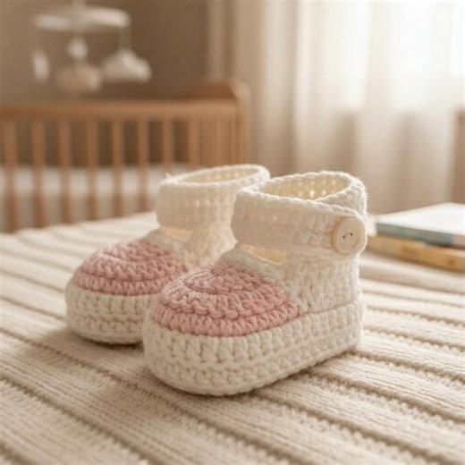 Easy Crochet Baby Booties Pattern – Two-color Design (PDF Pattern) - Etsy Canada