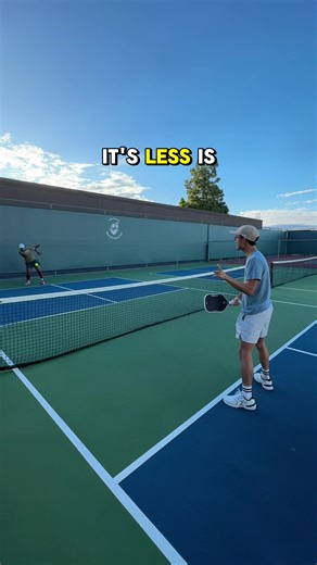 STOP SCROLLING! This is my #1 GOLDEN RULE: “LESS IS MORE” i find this to be true in almost every scenario in pickleball, but ESPECIALLY true in these “fight or flight” situations when we are confronted with a high stress situation. our bodies naturally want to fight back and SWING BIG. but that creates a liability of a pop up or a miss into the net. if you trick your brain to react with LESS, you now have more computational power to be more accurate and calculated with your counter attack. drop 
